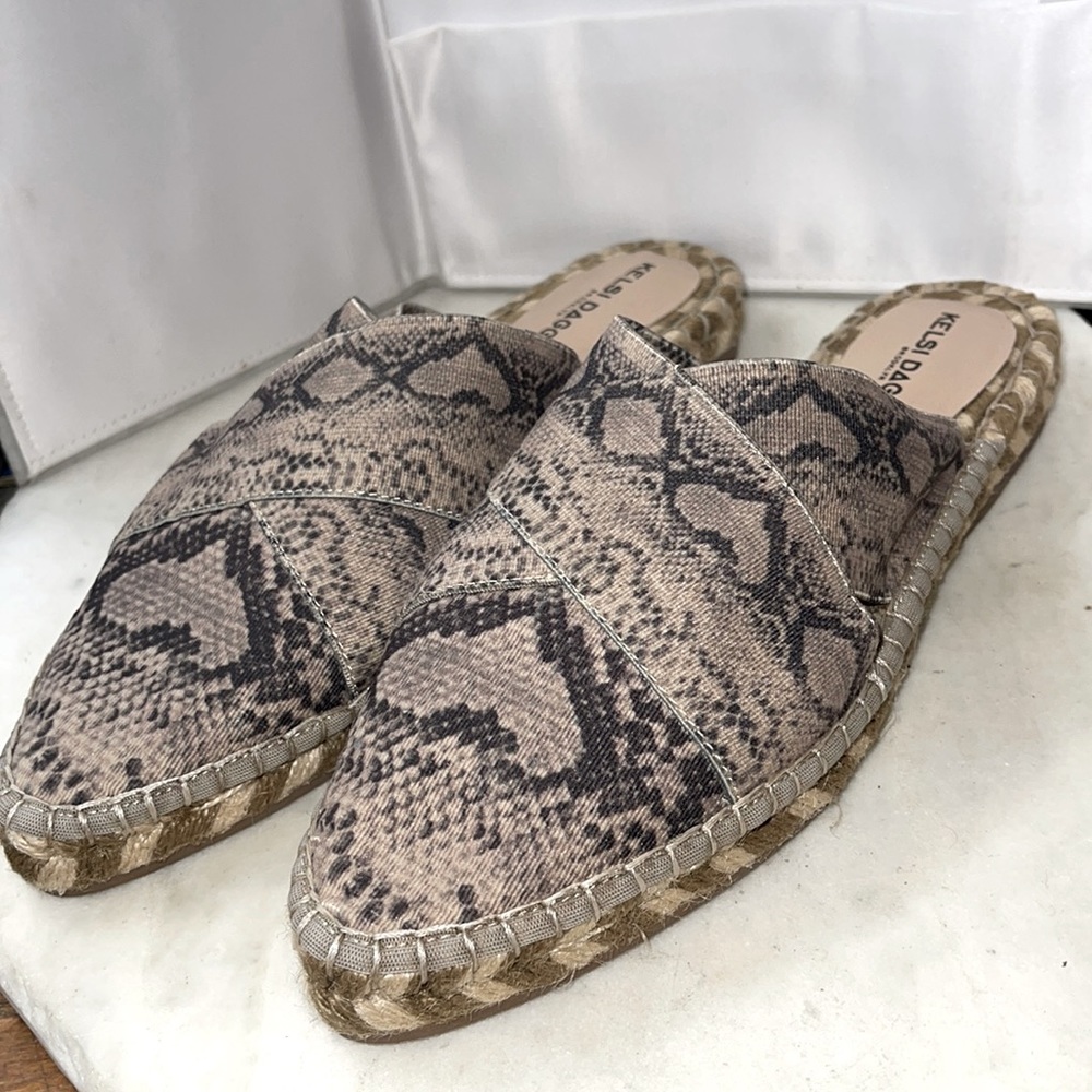 Kelsi Dagger Snake Print Spadrille Sandal